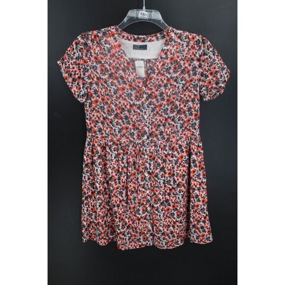 Gap Button Front Floral Print Lined Dress Size 6 Short Sleeve Cotton NWT - Picture 1 of 6